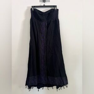 Free People Black Star Of India Embroidered Tasseled Boho Festival Dress